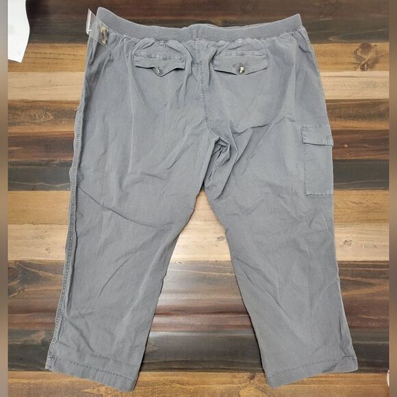 Sonoma Comfort Waist Utility Capri Pants Cotton Waistband Charcoal Gray Size 26W - Picture 3 of 11